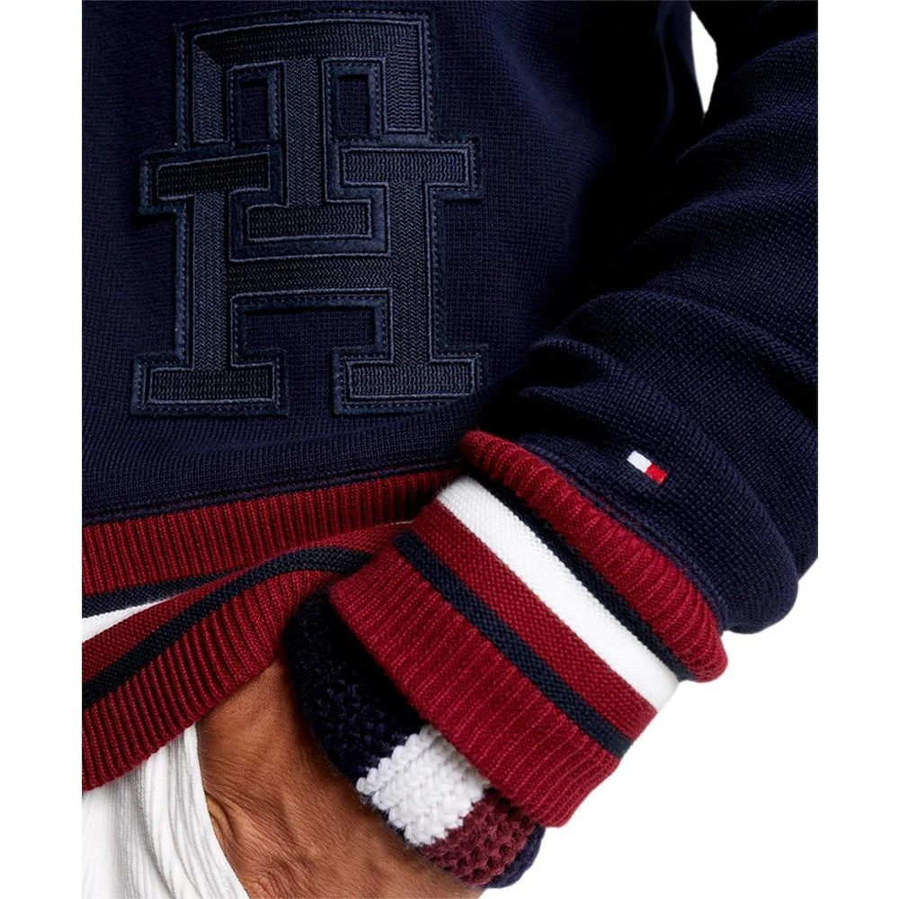 Tommy Hilfiger Men's Monogram Logo Appliqué Knit Varsity Bomber Jacket 3