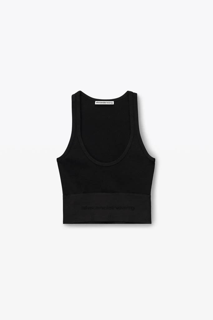 Alexander Wang LOGO ELASTIC SCOOPNECK BRA TOP 2