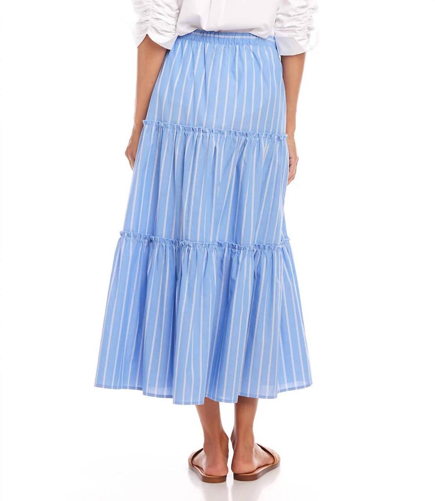 Karen Kane Tiered Stripe Midi Skirt