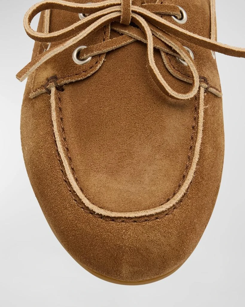 Miu Miu Suede Lace-Up Moccasins 7