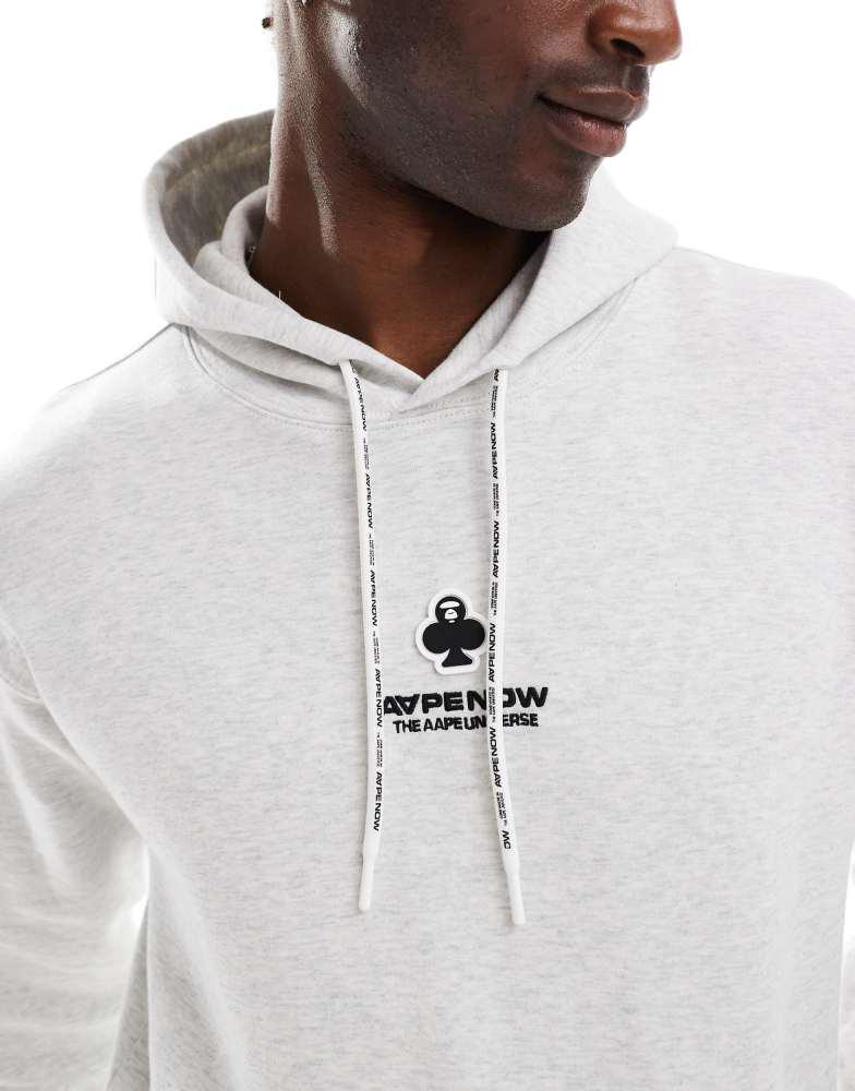AAPE Aape By A Bathing Ape Clover hoodie in grey marl