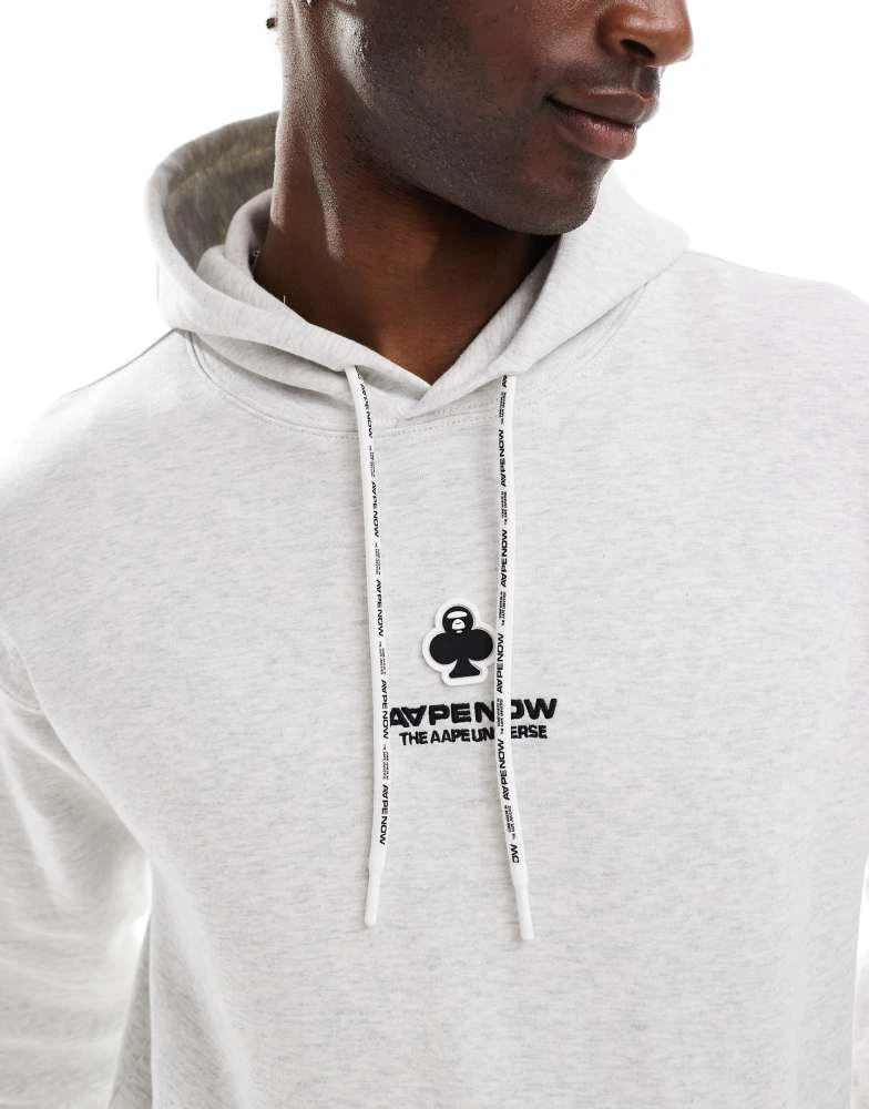 AAPE Aape By A Bathing Ape Clover hoodie in grey marl 2