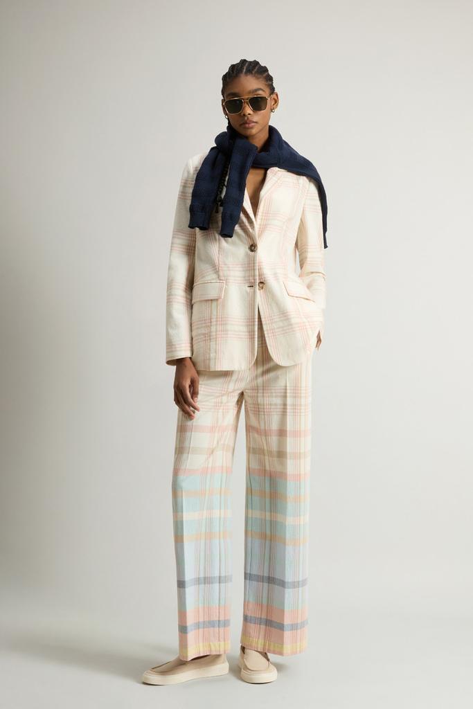 Woolrich Blazer in Manteco Cotton Blend with Checked Pattern - Women - Multicolor