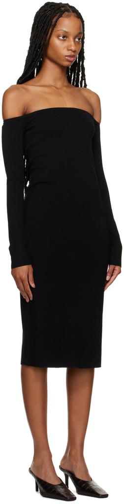 Filippa K Black Off-The-Shoulder Midi Dress