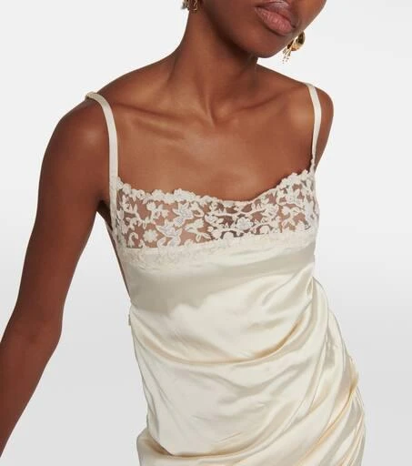 Jacquemus La Saudade Brodée satin slip dress 4