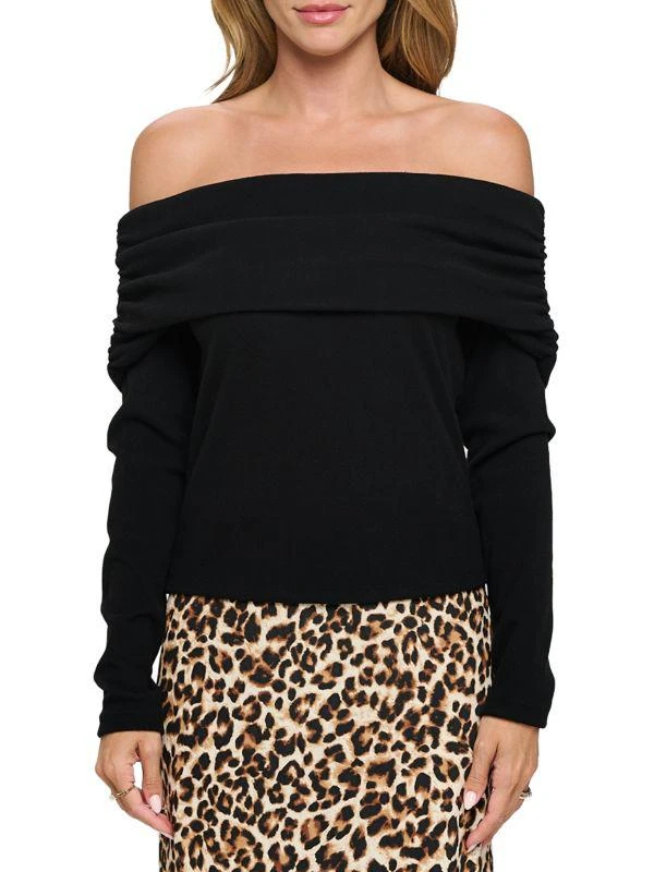 Renee C. Ribbed Off The Shoulder Top 1