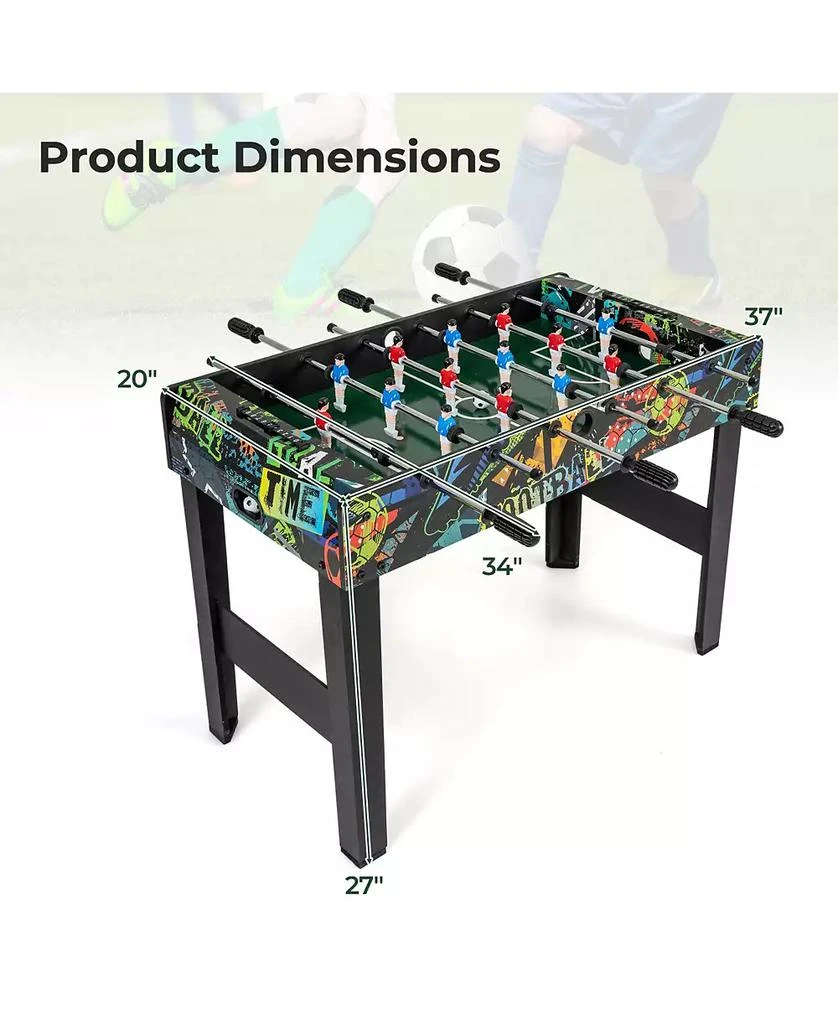 Mecale 37" Mini 2-in-1 Foosball Game Table with Detachable Legs, Tabletop Use 4