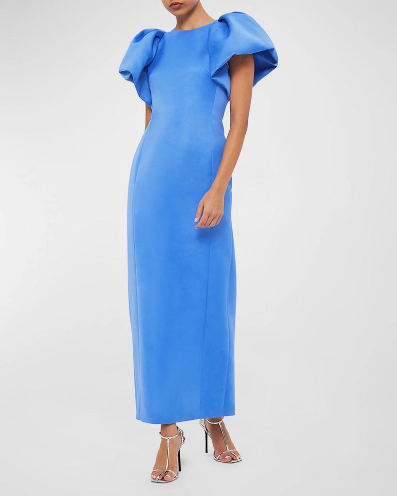 LEO LIN Lucinda Puff-Sleeve Column Maxi Dress 2