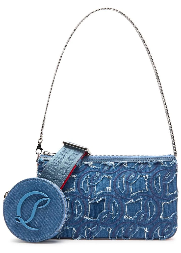 Christian Louboutin Loubila distressed denim cross-body bag 1
