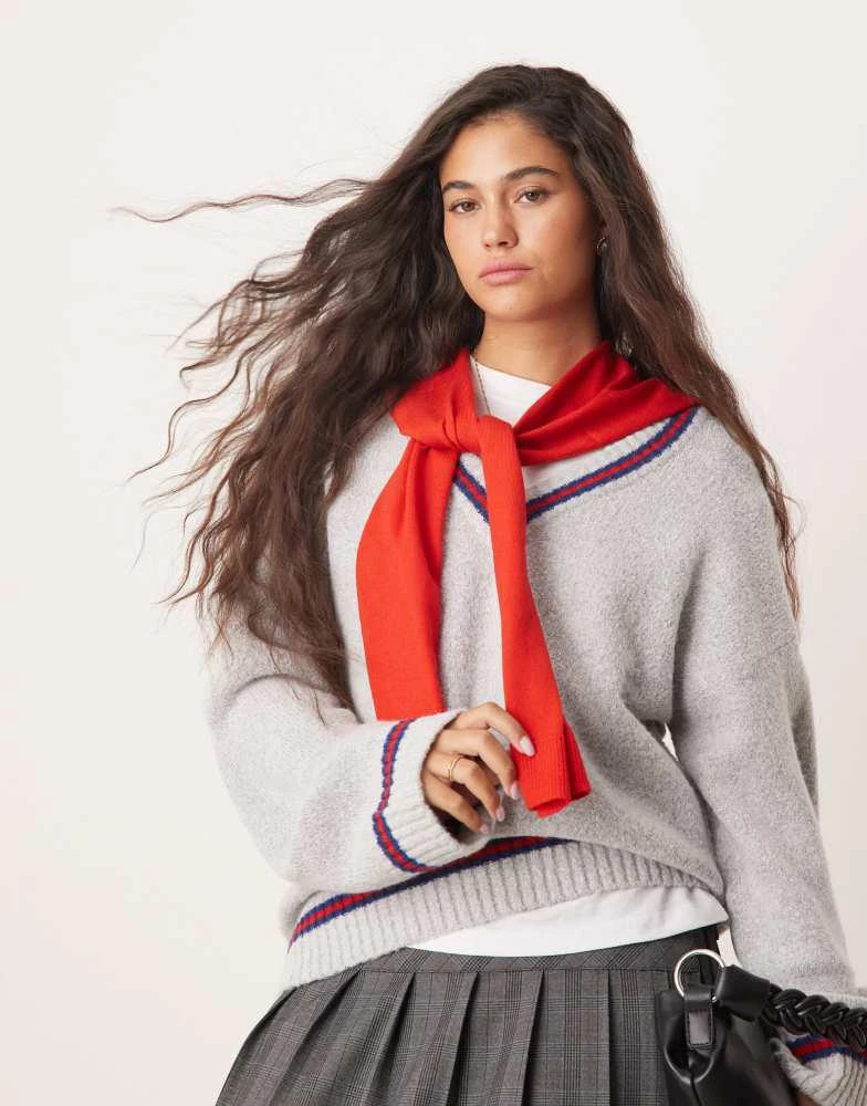 ASOS ASOS DESIGN mock jumper scarf in red 1