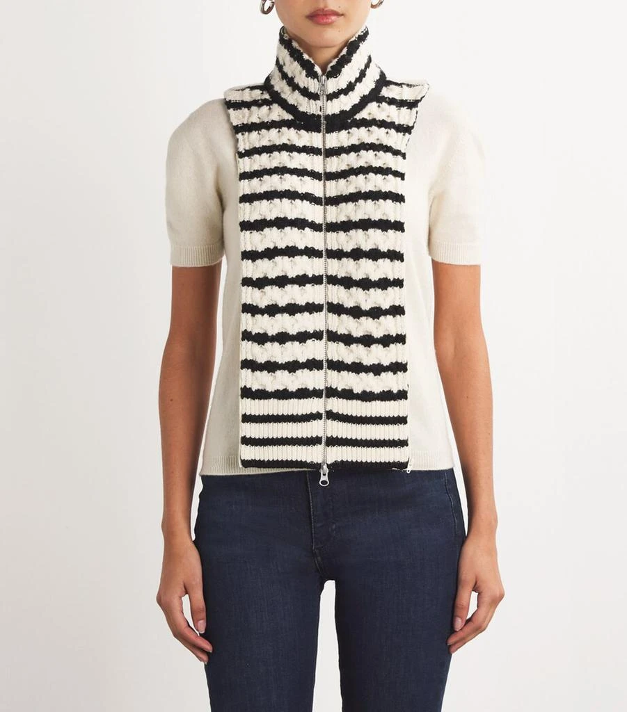 VERONICA BEARD Wool Striped Upstate Dickey 3