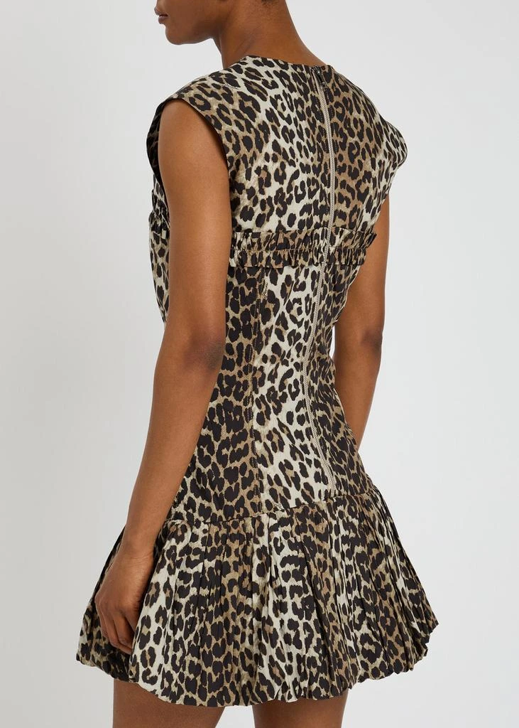 Ganni Leopard-print cotton-poplin mini dress 3