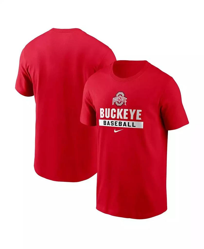 NIKE Men's Scarlet Ohio State Buckeyes Baseball T-Shirt 1