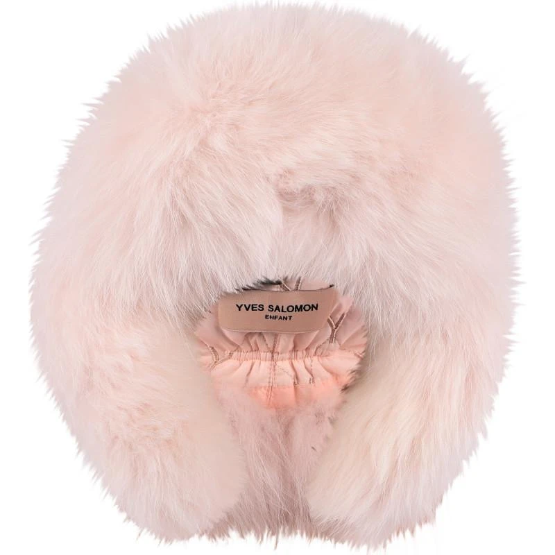 Yves Salomon Fox fur detailing trapper hat in pink 2