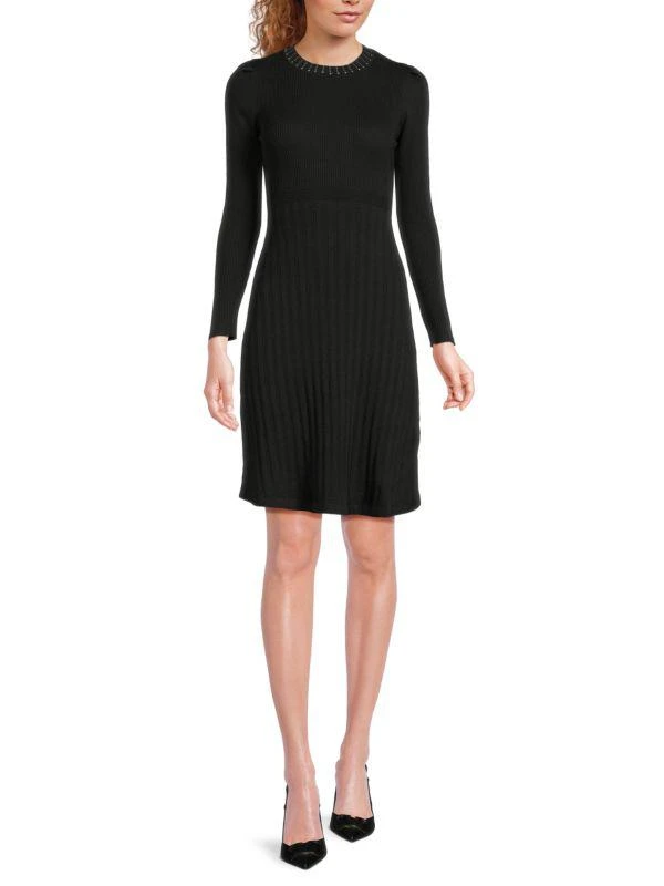 Sharagano Embellished Knee Sweater Dress 1