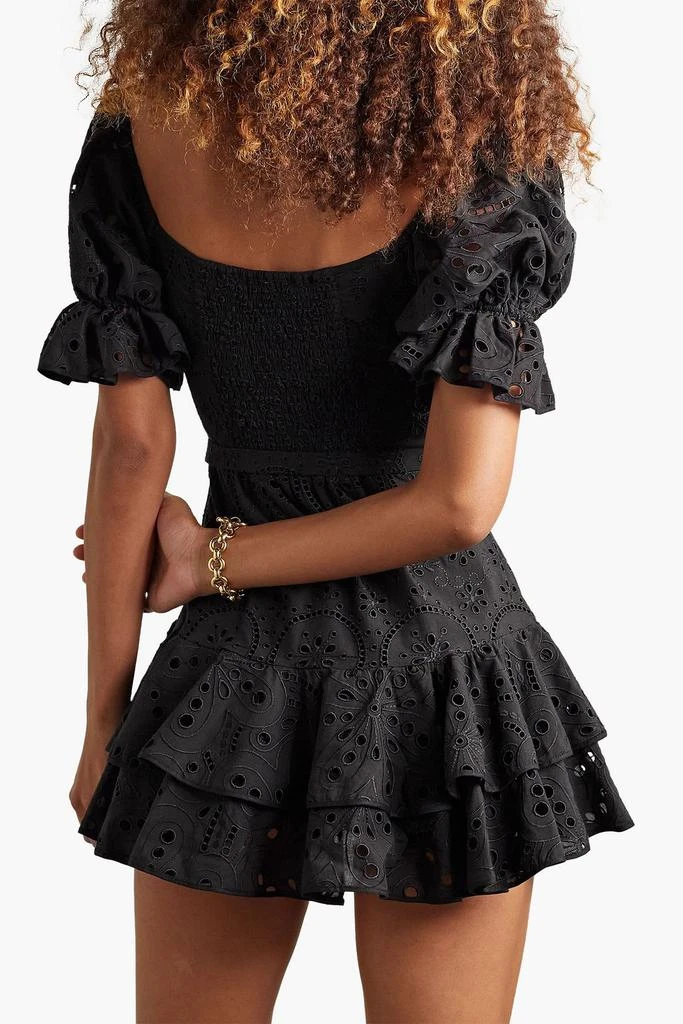 Charo Ruiz Ibiza Jean belted broderie anglaise cotton-blend mini dress 3