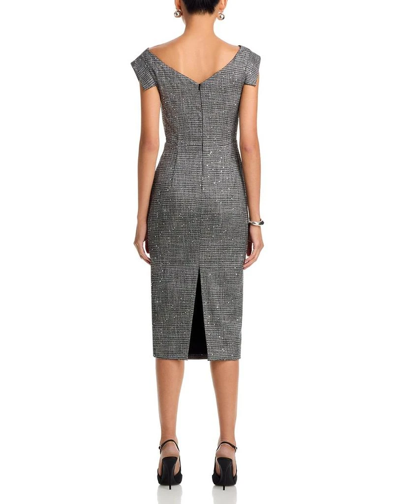 Black Halo Jacqueline Midi Dress in Metallic Plaid | Size 2