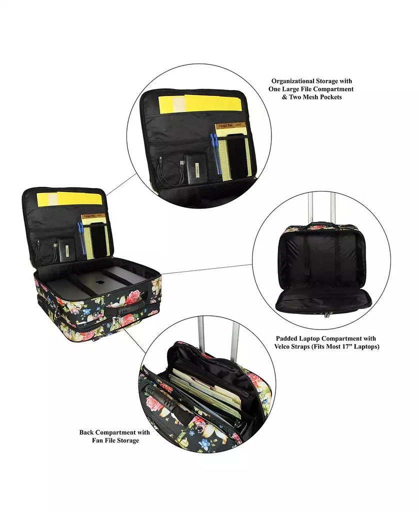 World Traveler 17-inch Rolling Laptop Case with Wheels and Handle 3