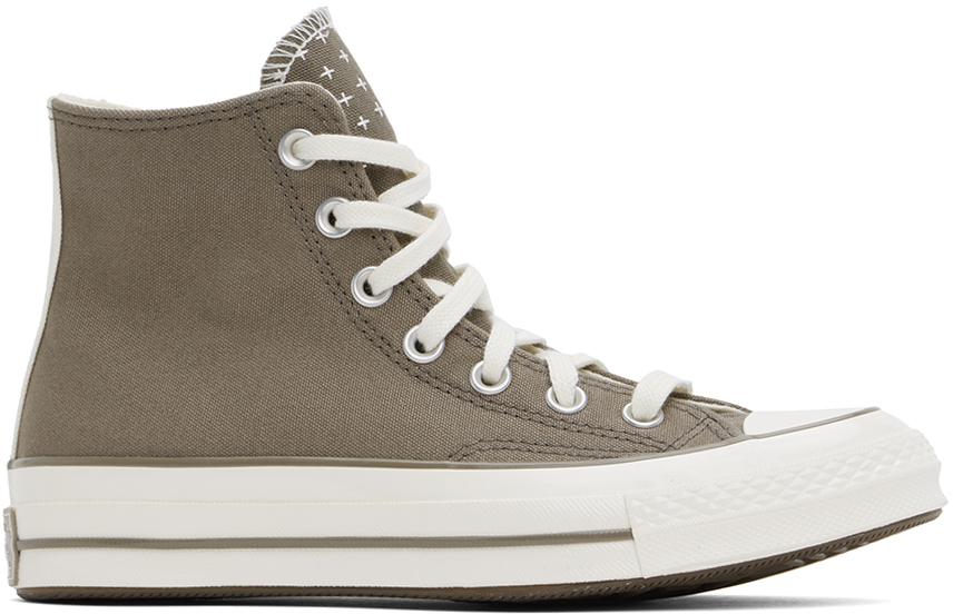 Converse Taupe Chuck 70 Worn-In High Top Sneakers