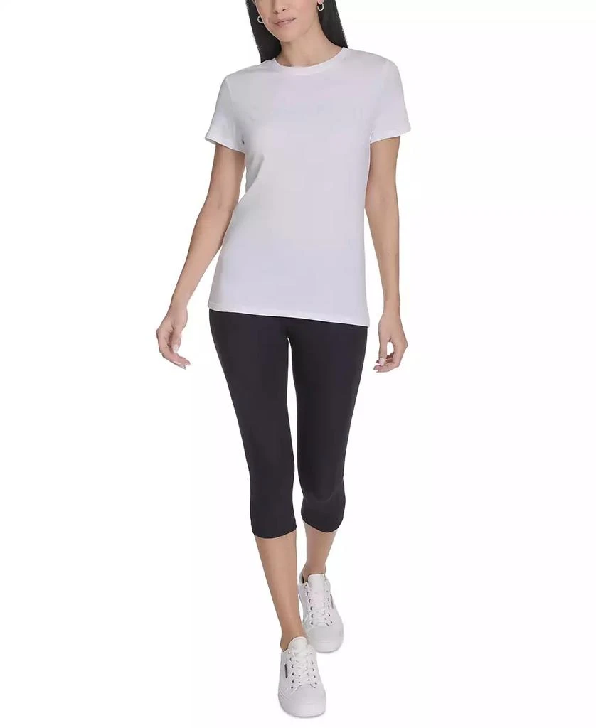Calvin Klein Women's Flocked-Logo Crewneck T-Shirt 3