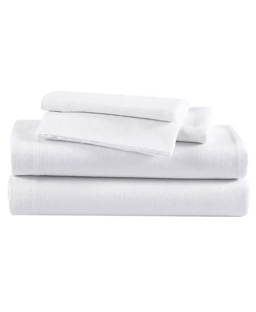 Eddie Bauer Solid 100% Cotton Flannel 4-Piece Sheet Set, Full 1