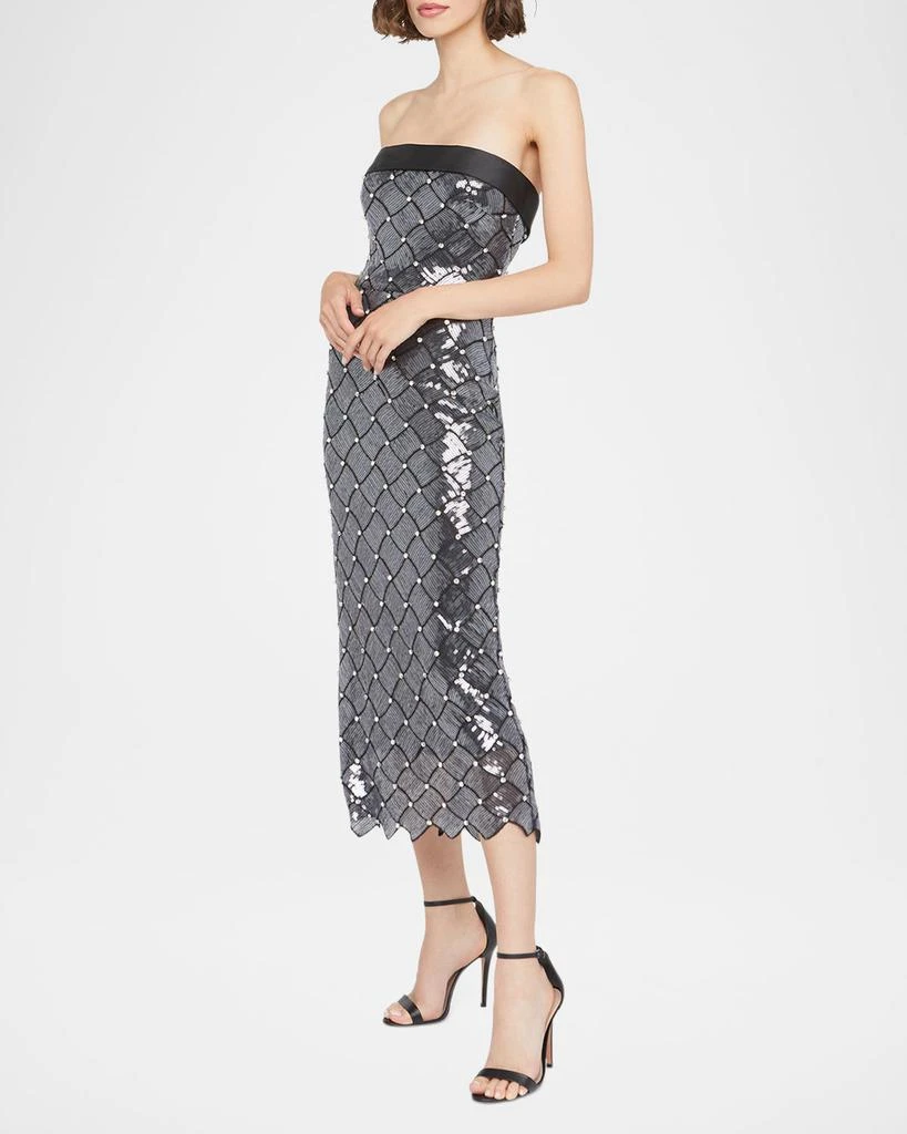 knee length dresses for ladies Theia Women's Crepe Mermaid Gown - Black