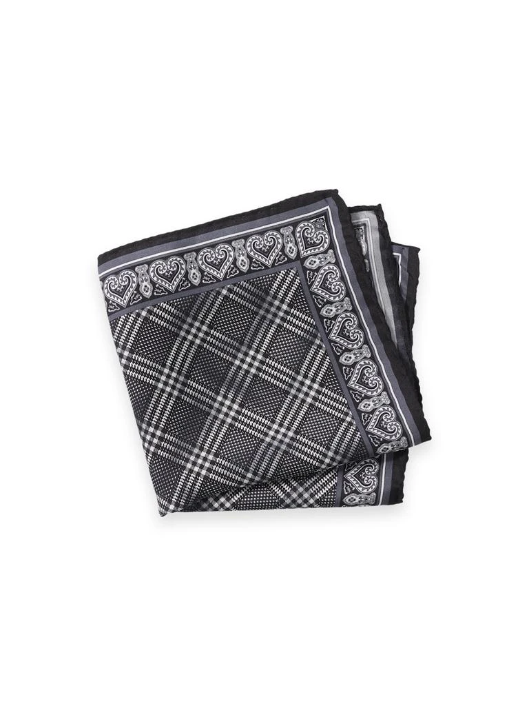 Paul Fredrick Plaid Silk Pocket Square