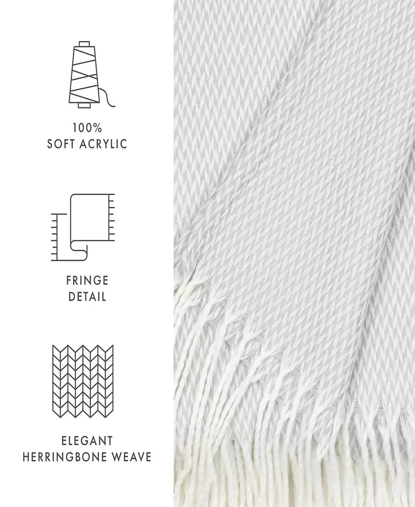 IENJOY HOME Herringbone Fringed Throw, 60" x 50" 4