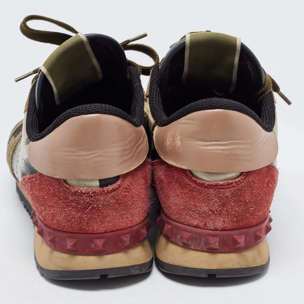 Valentino Valentino Multicolor Camo Print Leather and Suede Rockrunner Sneakers Size 37 5