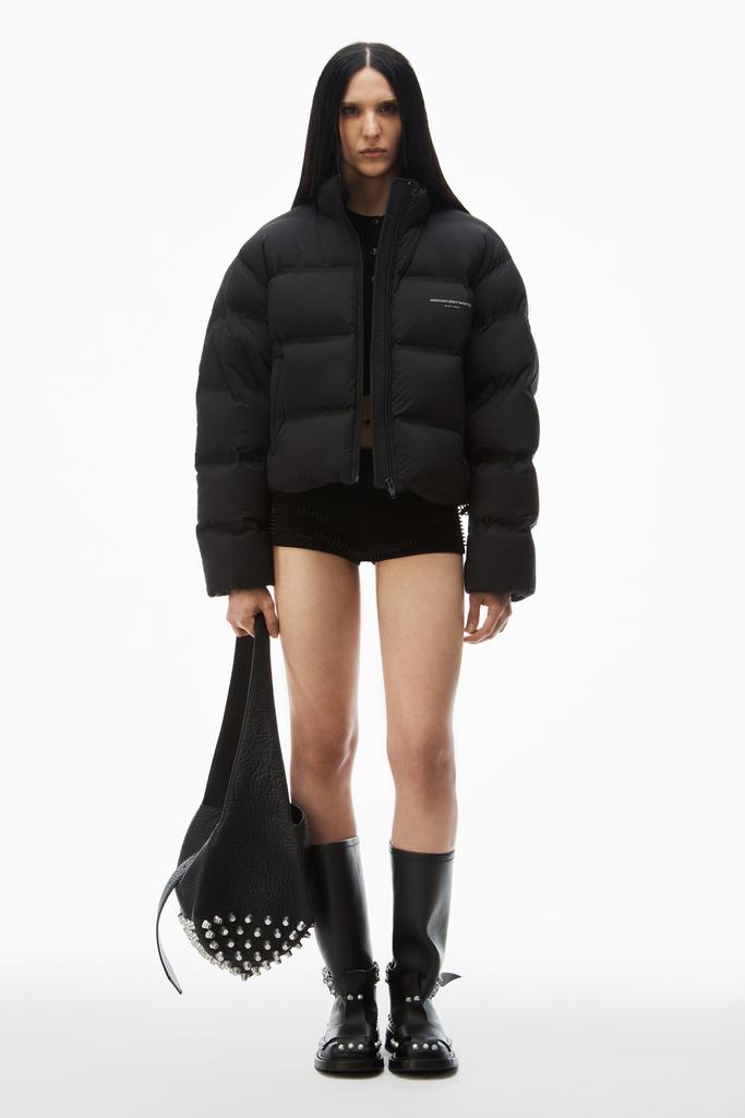 Alexander Wang cropped puffer coat with reflective logo