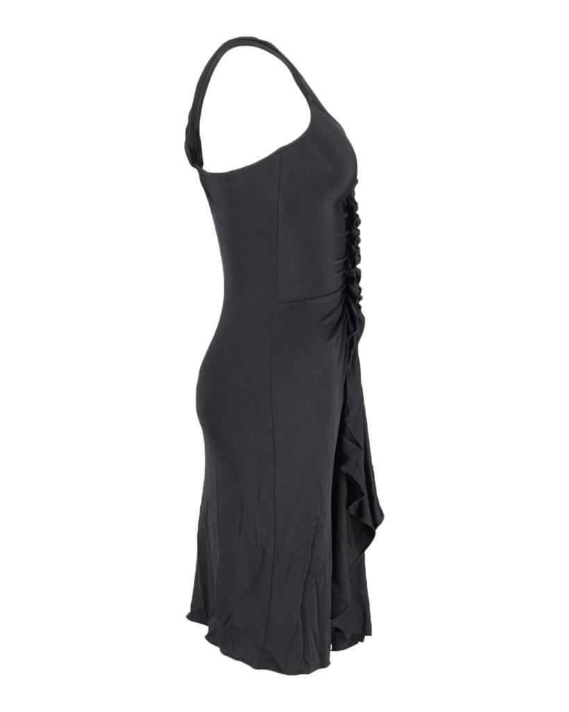 Temperley London Ruffle Midi Dress in Black Viscose
