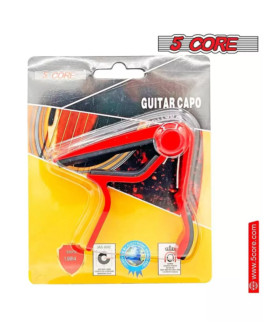 5 Core 5Core Capo Acoustic Electric Guitar 6 String Kapo Clip For Banjo Mandolin Ukulele  - CAPO RED 8