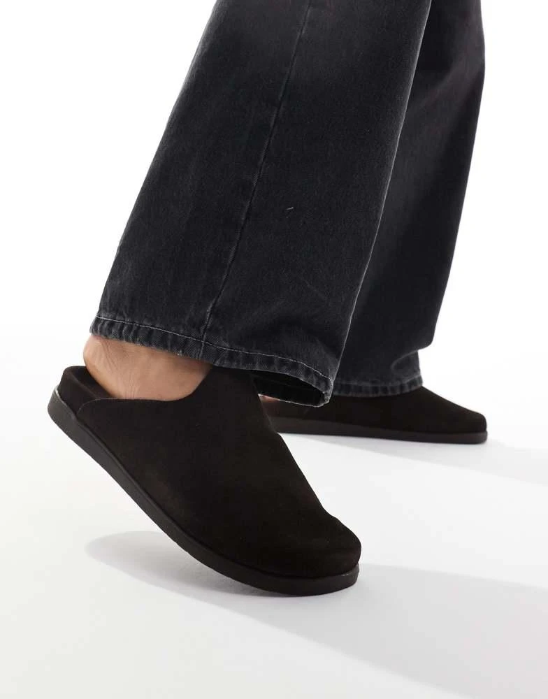 WALK LONDON Walk London Breeze Slip On Mules In Brown Suede 4