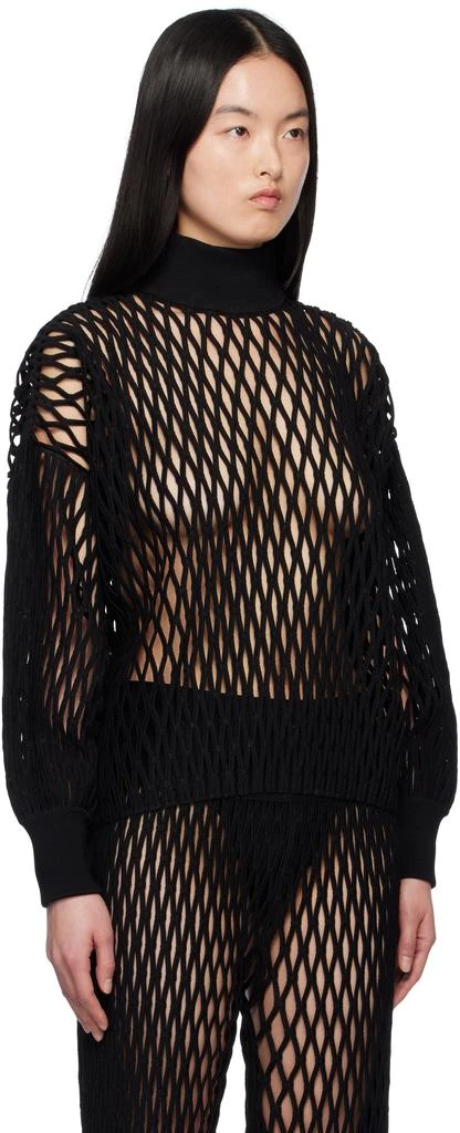 Alaïa Black Macramé Knit Loose Turtleneck 2
