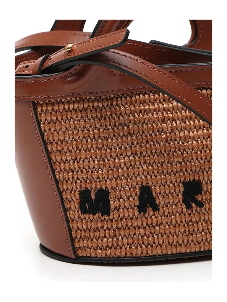 Marni Marni Tropicalia Logo Embroidered Micro Tote Bag 4