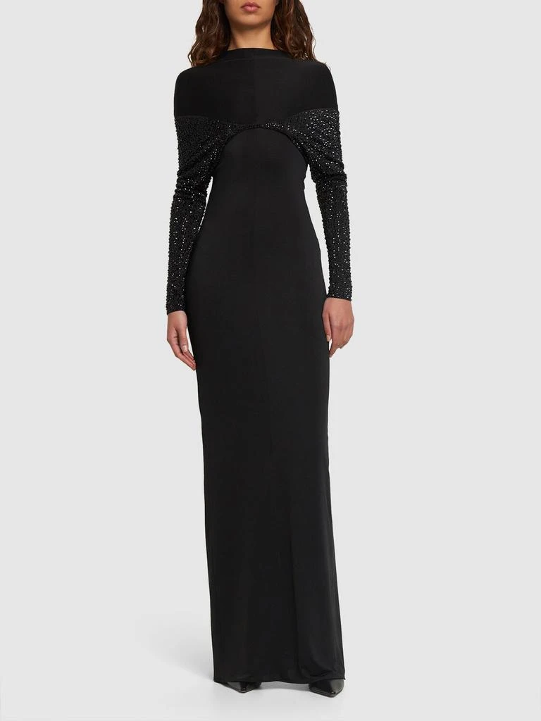 16ARLINGTON Impala Embellished Jersey Long Dress 1