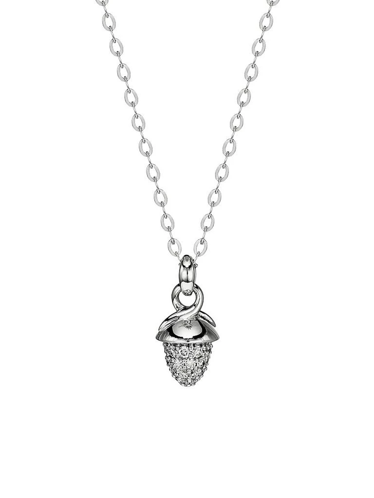 Tamara Comolli Mikado 18K White Gold & Diamond Pavé Acorn Pendant Necklace 1