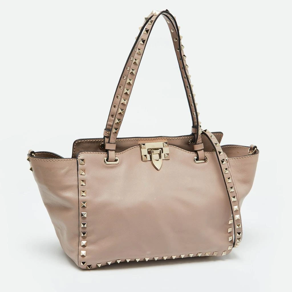 Valentino Pink Leather Medium Rockstud Trapeze Tote 2