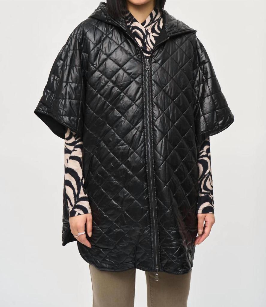 JOSEPH RIBKOFF Joseph Ribkoff - Reversible Quilted Hooded Cape