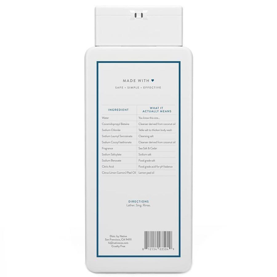Native Body Wash Sea Salt and Cedar