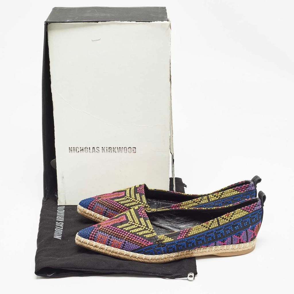 Nicholas Kirkwood Nicholas Kirkwood Multicolor Canvas Embroidered Mexican Pointed Toe Espadrilles Size 37 10