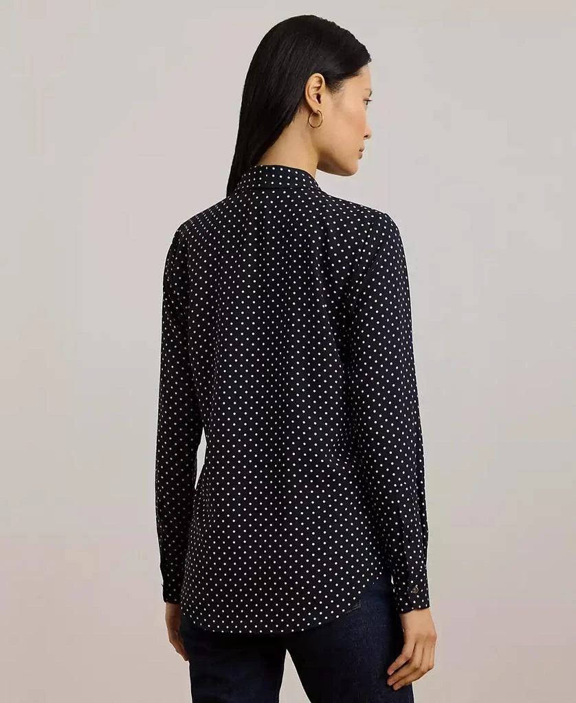 Ralph Lauren Women's Polka-Dot Georgette Tie-Neck Blouse 2
