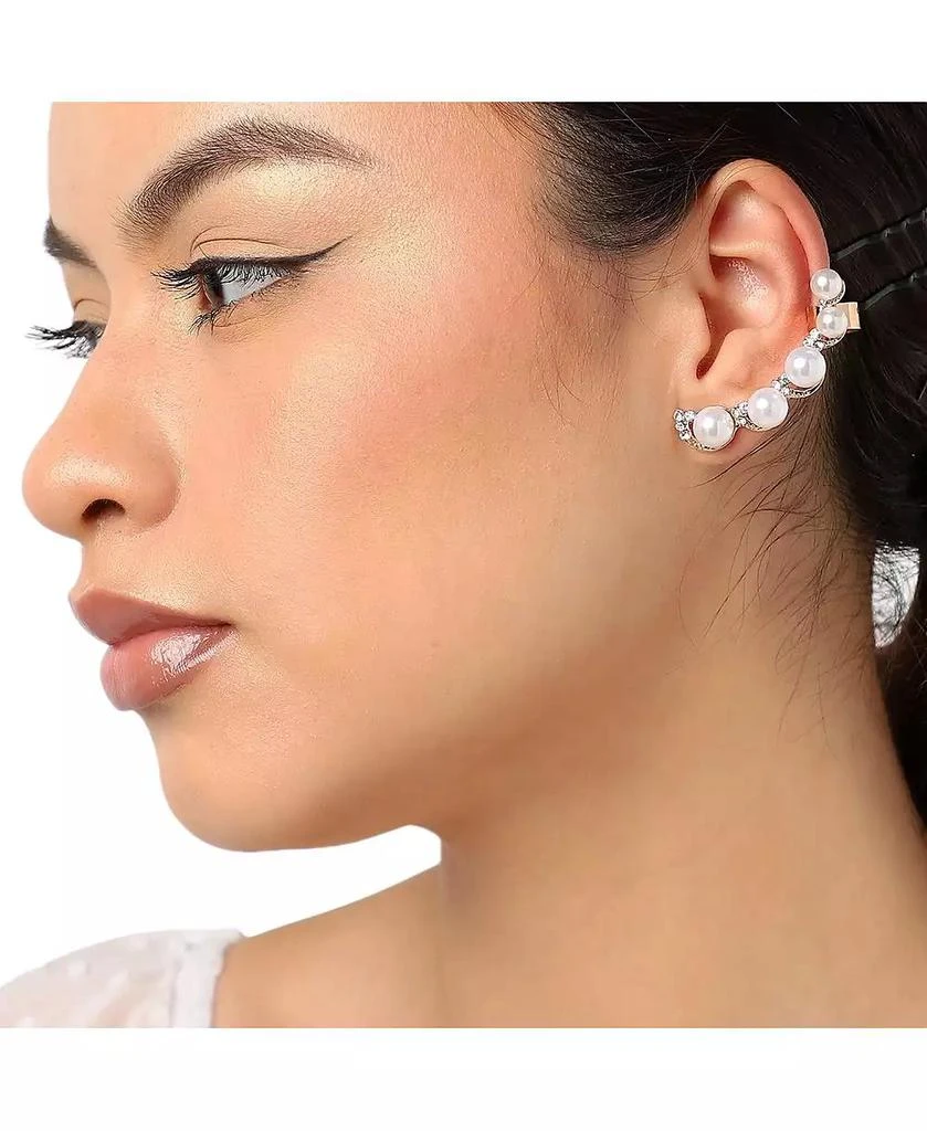 SOHI Gold-Plated Pearl Cuff Earrings 3