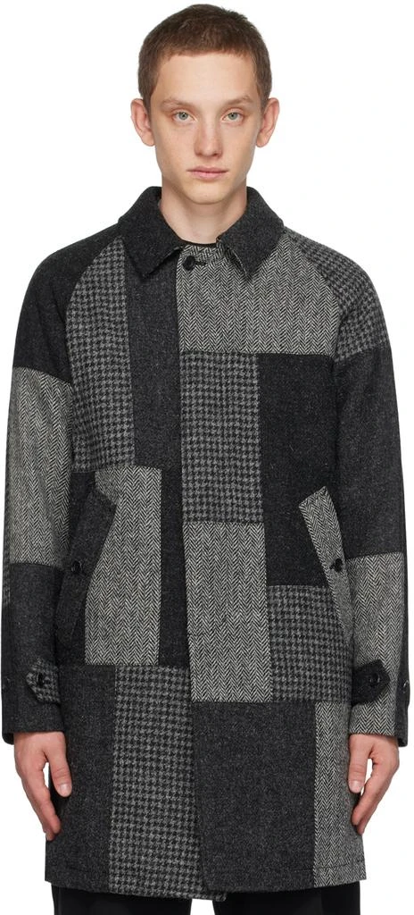 BEAMS PLUS Gray Patchwork Balmachan Coat 1