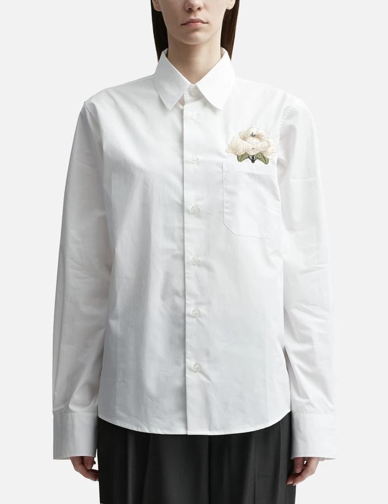 3.Paradis White Flowers Pocket Button Shirt 1