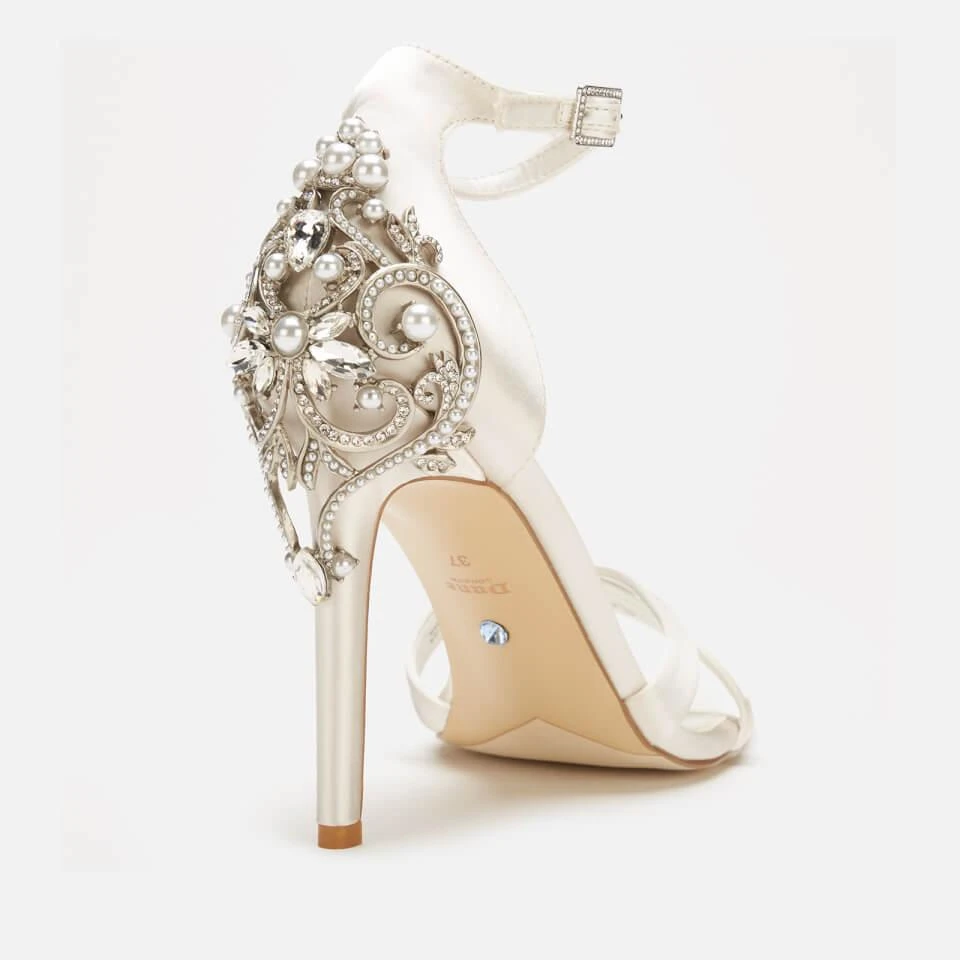 Dune DUNE LONDON WOMEN'S MARIDEL SATIN HEELED SANDALS - IVORY 4