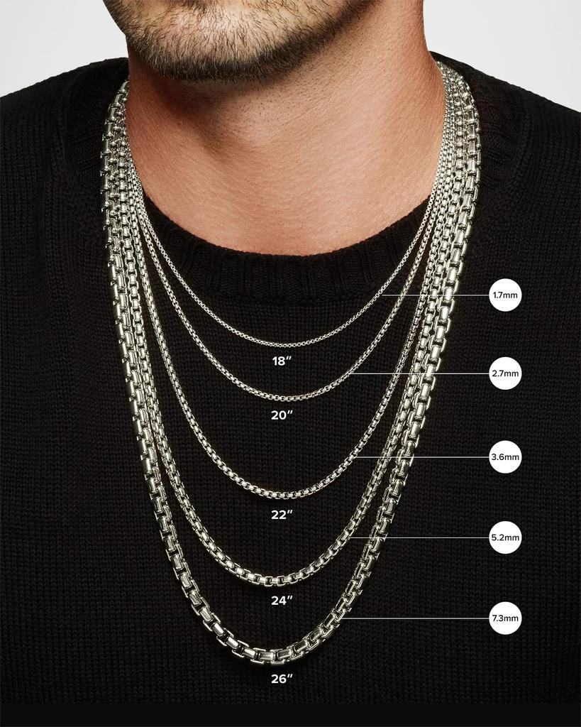 David Yurman Men's Streamline Cross Station Necklace in Silver with Black Diamonds, 3.6mm, 20"L 4