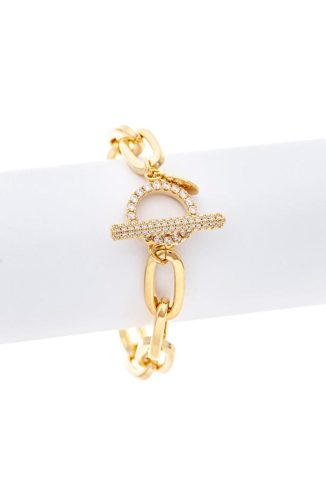 Rivka Friedman Paperclip Pavé Cubic Zirconia Toggle Polished Bracelet
