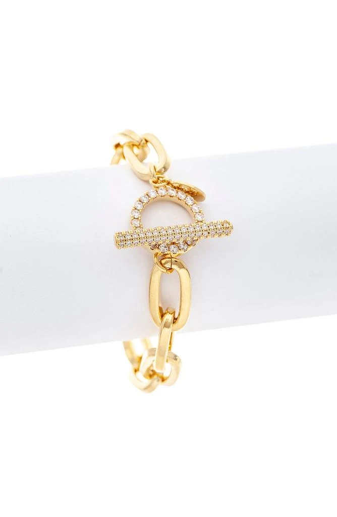 Rivka Friedman Paperclip Pavé Cubic Zirconia Toggle Polished Bracelet 2