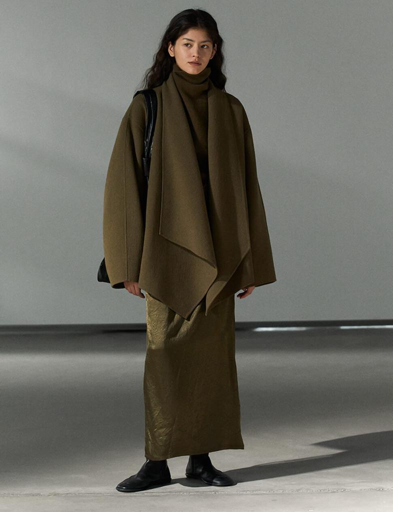 Pixie Market Olive Open-Front Kimono Coat - Coats